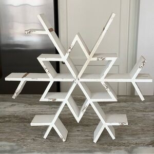 Extra Large White Wooden Snowflake Rustic Winter Decor